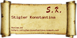 Stigler Konstantina névjegykártya